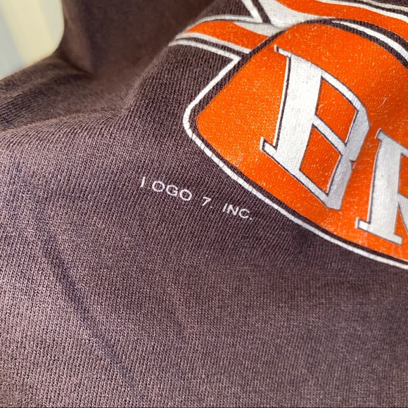 Vintage 90s Logo 7 Bart Simpson NFL Cleveland Browns T Shirt Adult M Brown - Picture 3 of 9